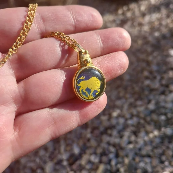 Gold Buffalo Pendant Necklace - Picture 3 of 15